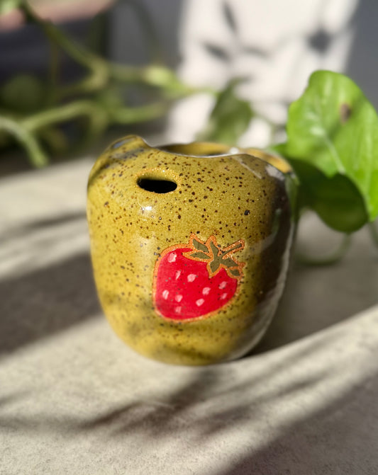 Olive Speckle Strawberry Mini Sip Top #3